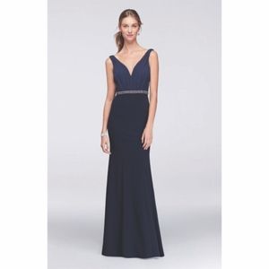 David's Bridal Chiffon and Crepe Formal Gown